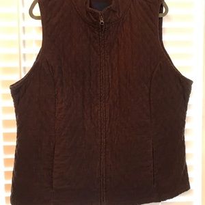 Brown corduroy quilted vest